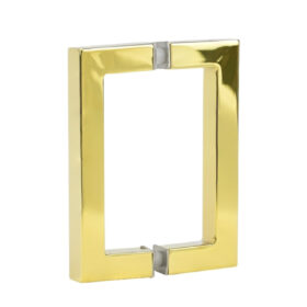 Chrome pull handle frameless shower door Miami